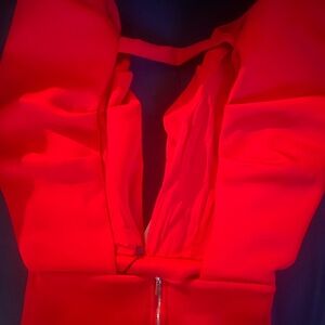 AKIRA Bold Red Plunge Dress